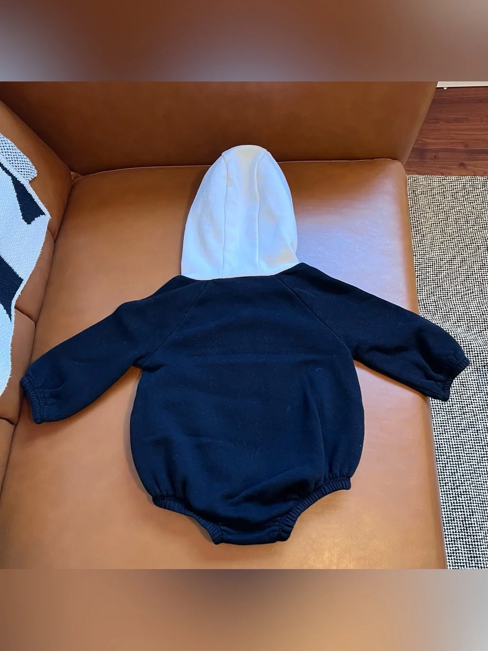 Old Navy Baby Skeleton Hooded Bubble Romper 6-12M Halloween Costume